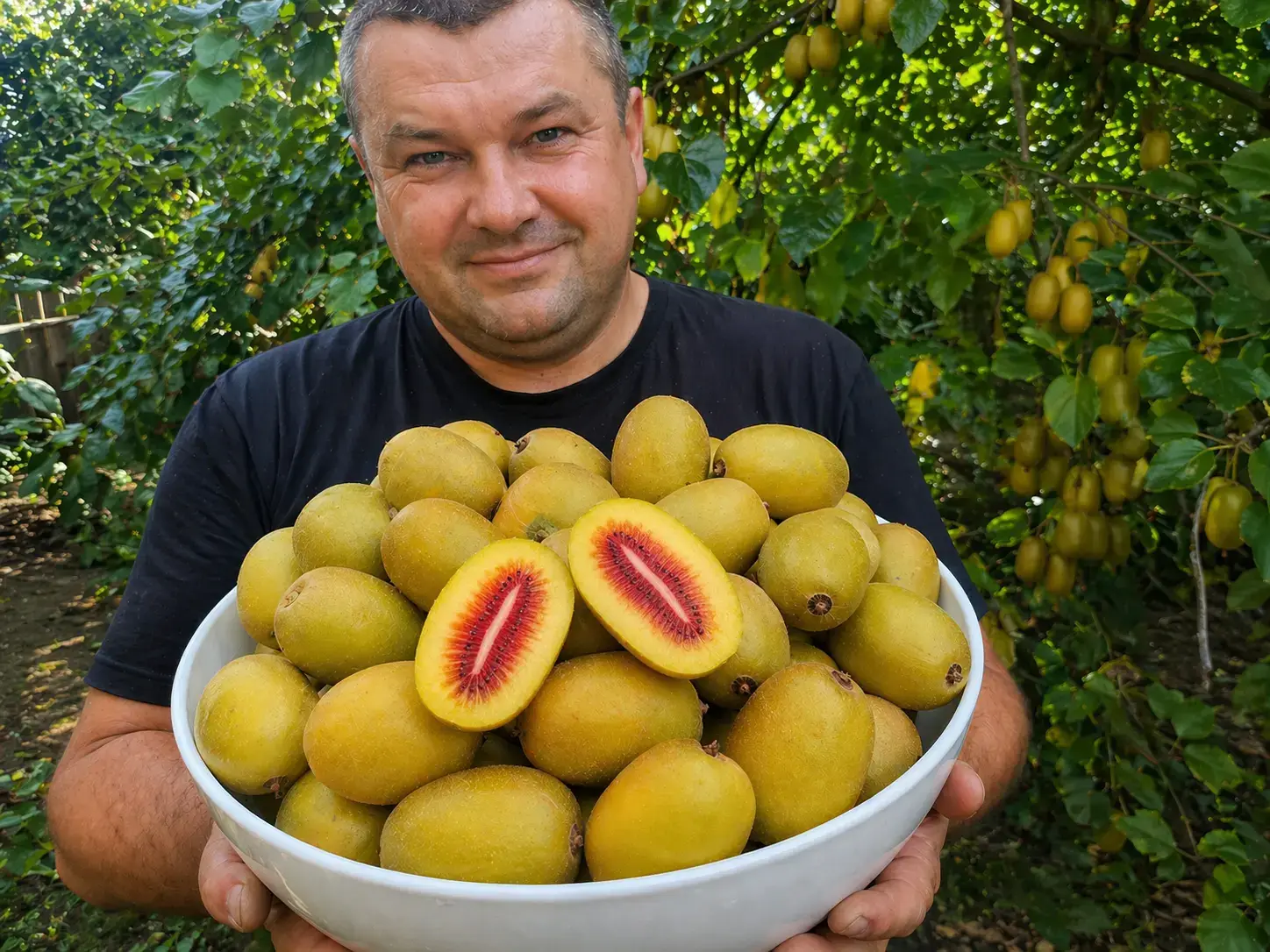 Плід ківі Золотий Рубін в розрізі